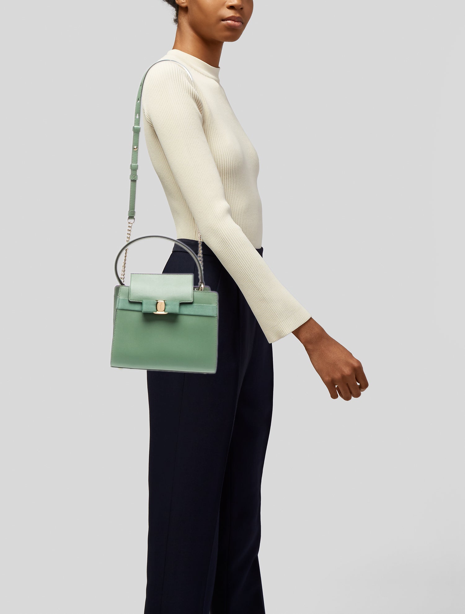 Salvatore Ferragamo Leather Top Handle Bag